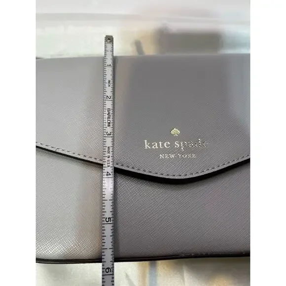 Kate Spade Sadie Envelope Crossbody Platinum Saffiano Leather Chic Minimalist - Picture 6 of 11